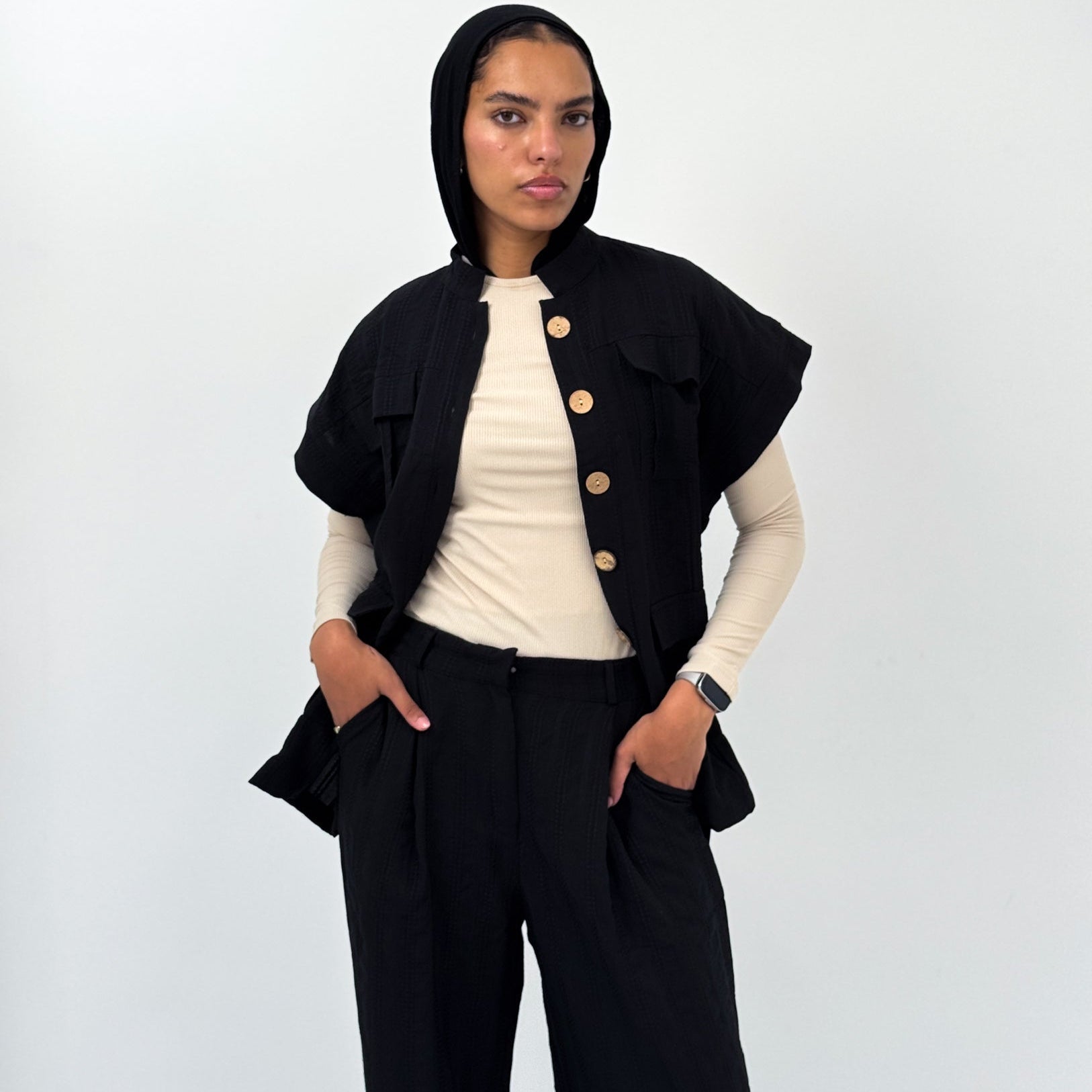 The Linen Pair Set Black - AB ESSENTIALS