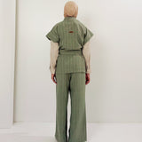 The Linen Pair Set Olive - AB ESSENTIALS