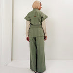 The Linen Pair Set Olive - AB ESSENTIALS