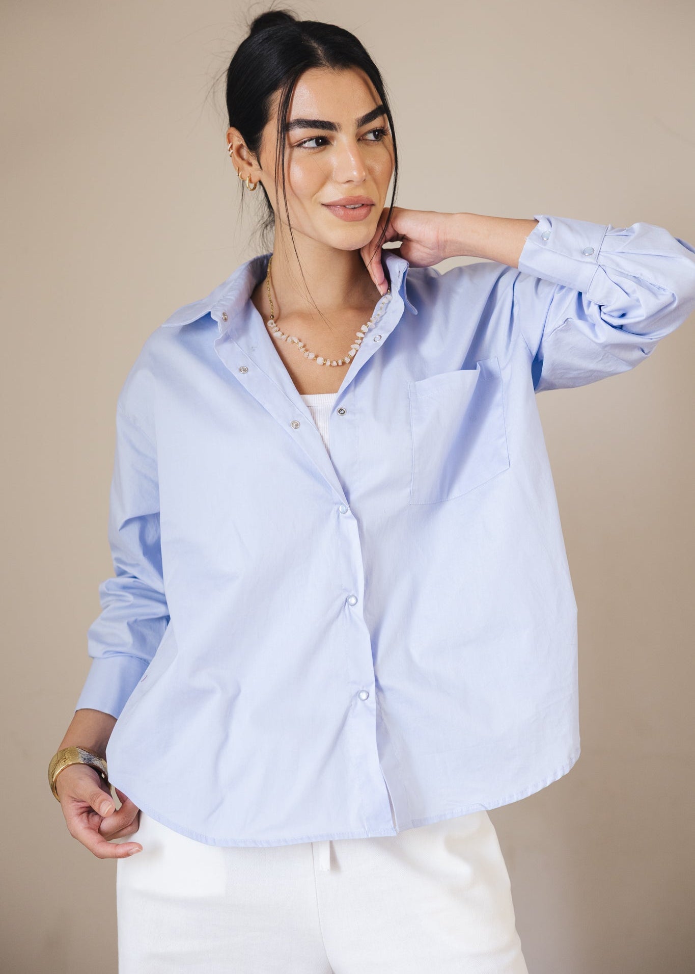 The Perfect Shirt Baby Blue - AB ESSENTIALS