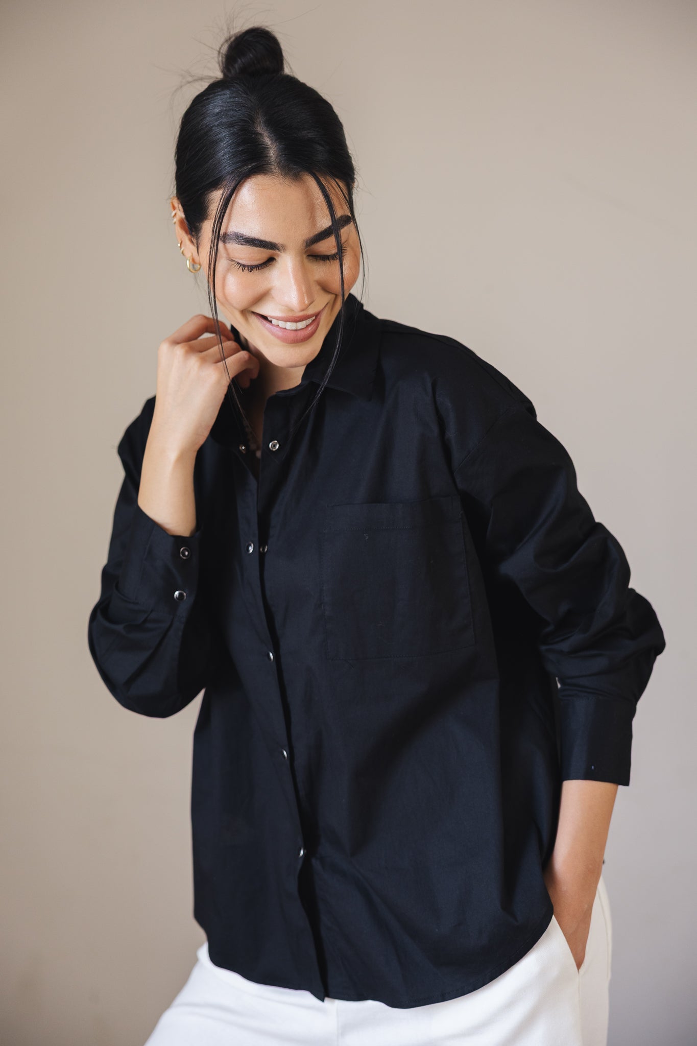 The Perfect Shirt Black - AB ESSENTIALS