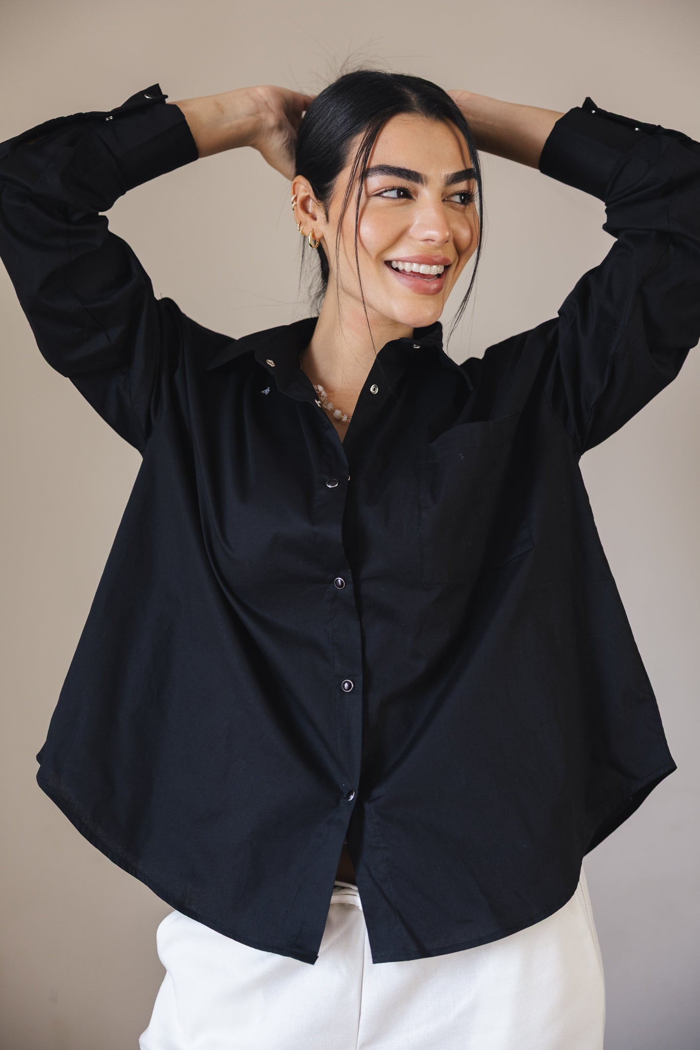 The Perfect Shirt Black - AB ESSENTIALS
