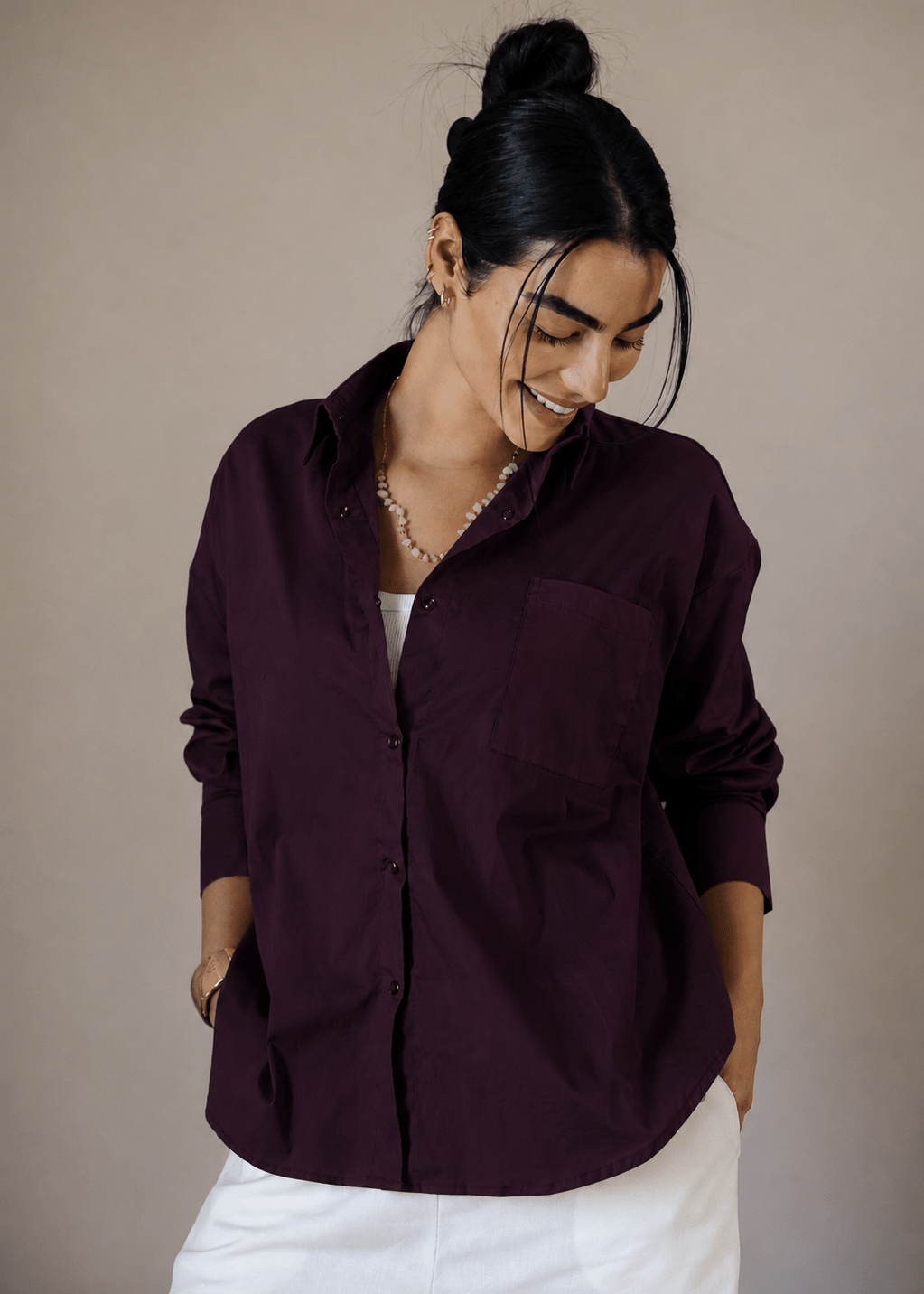 The Perfect Shirt Burgundy - AB ESSENTIALS