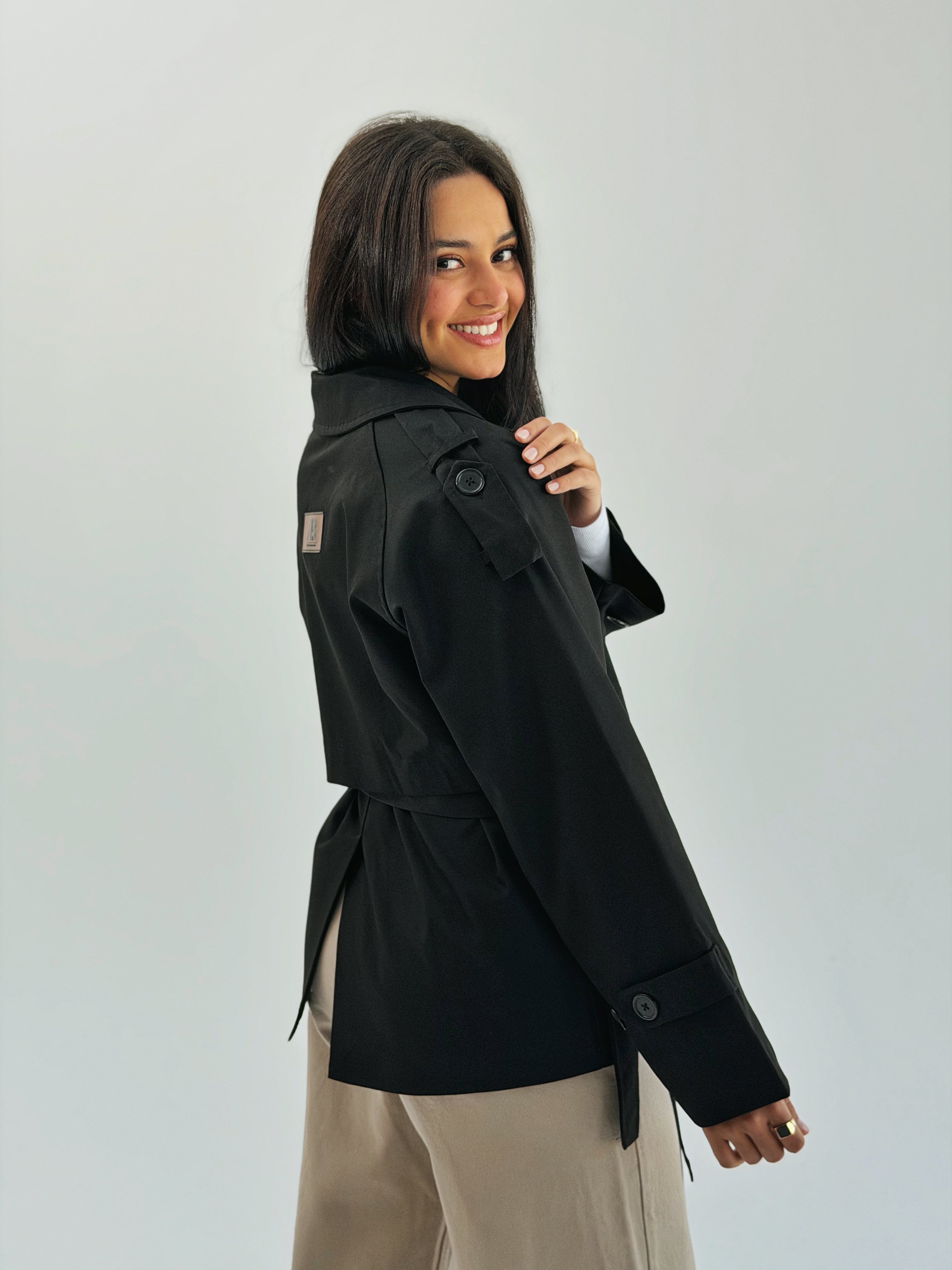 Trench Jacket Black - AB ESSENTIALS