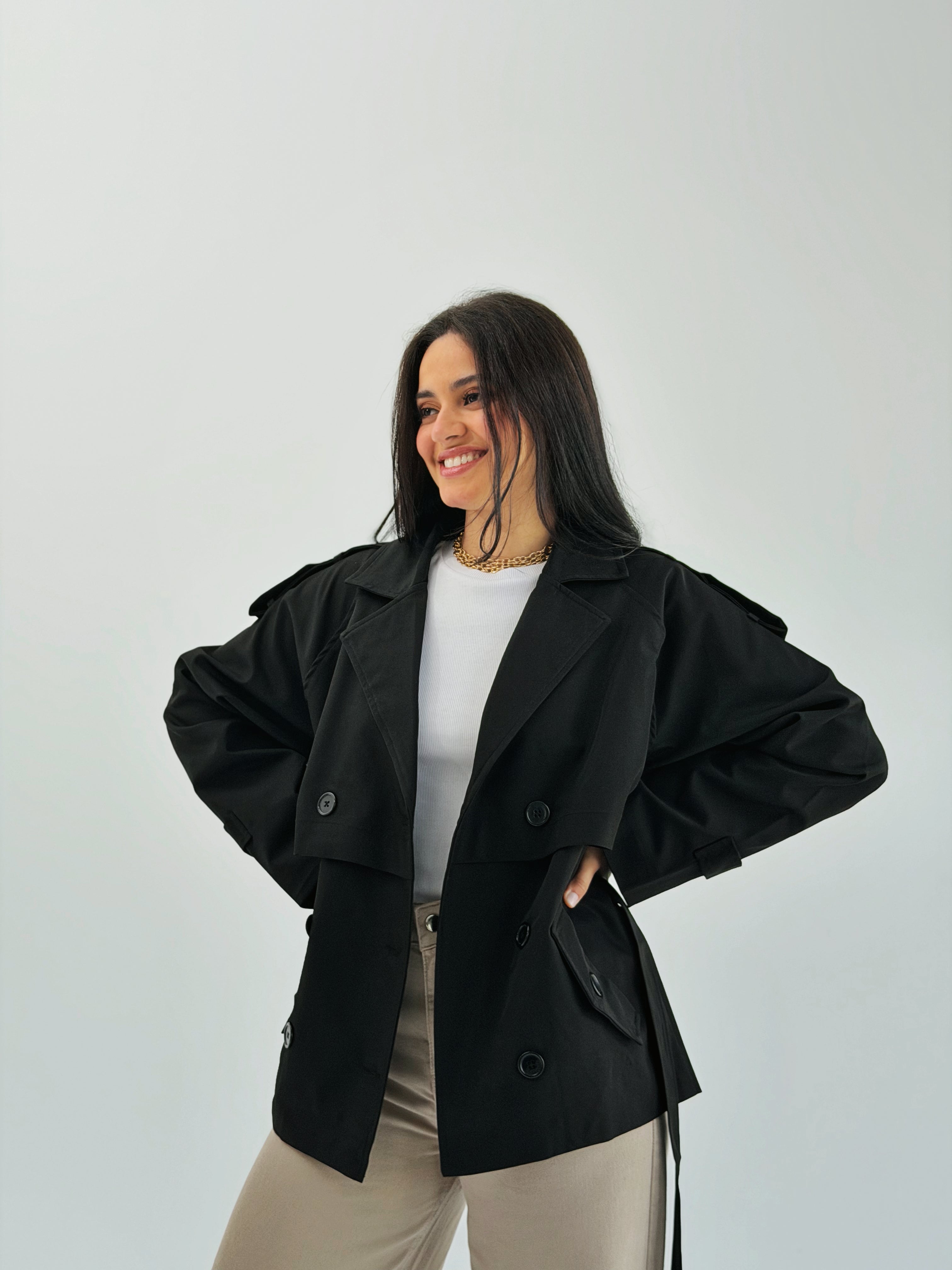 Trench Jacket Black - AB ESSENTIALS