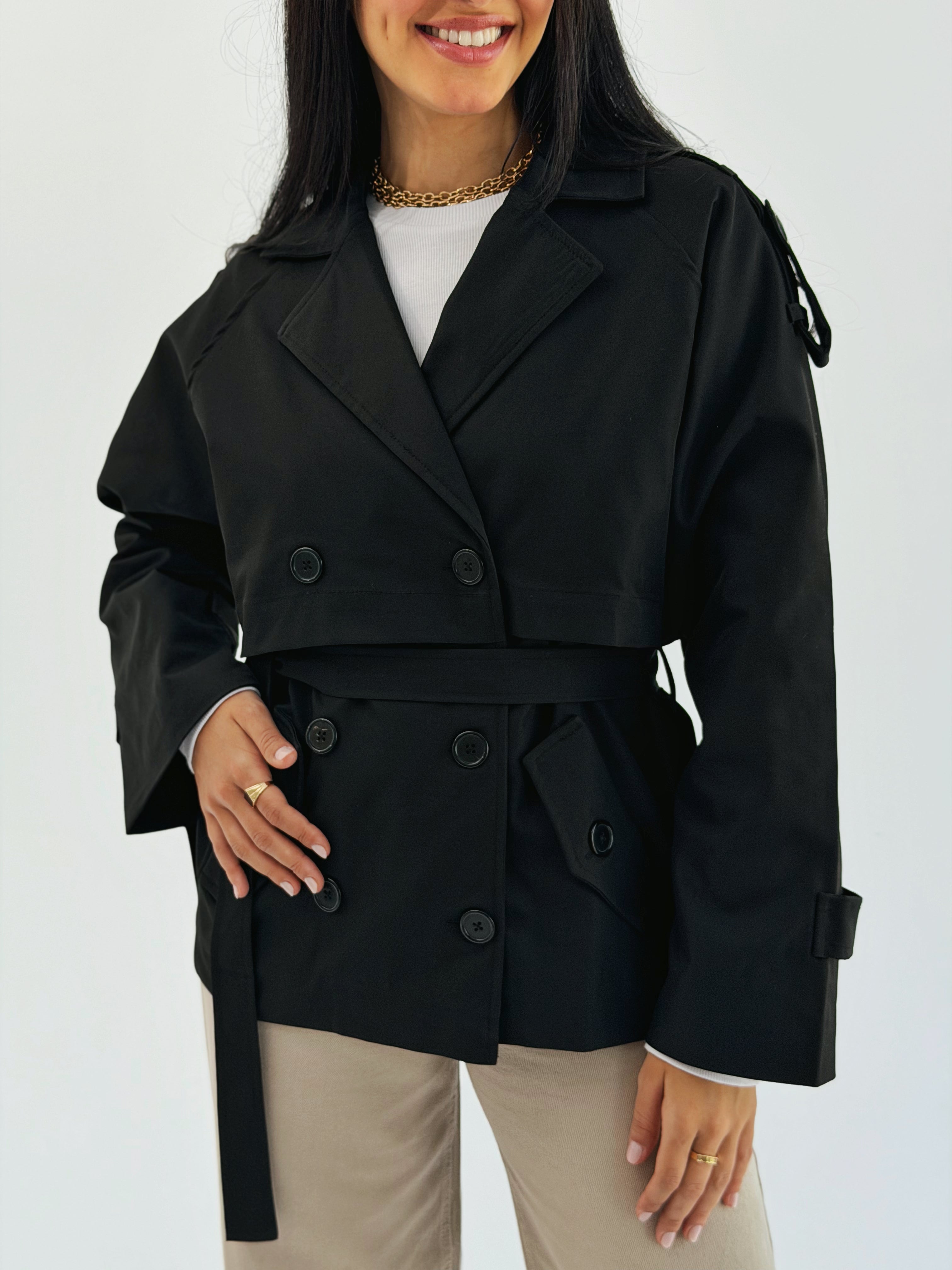 Trench Jacket Black - AB ESSENTIALS