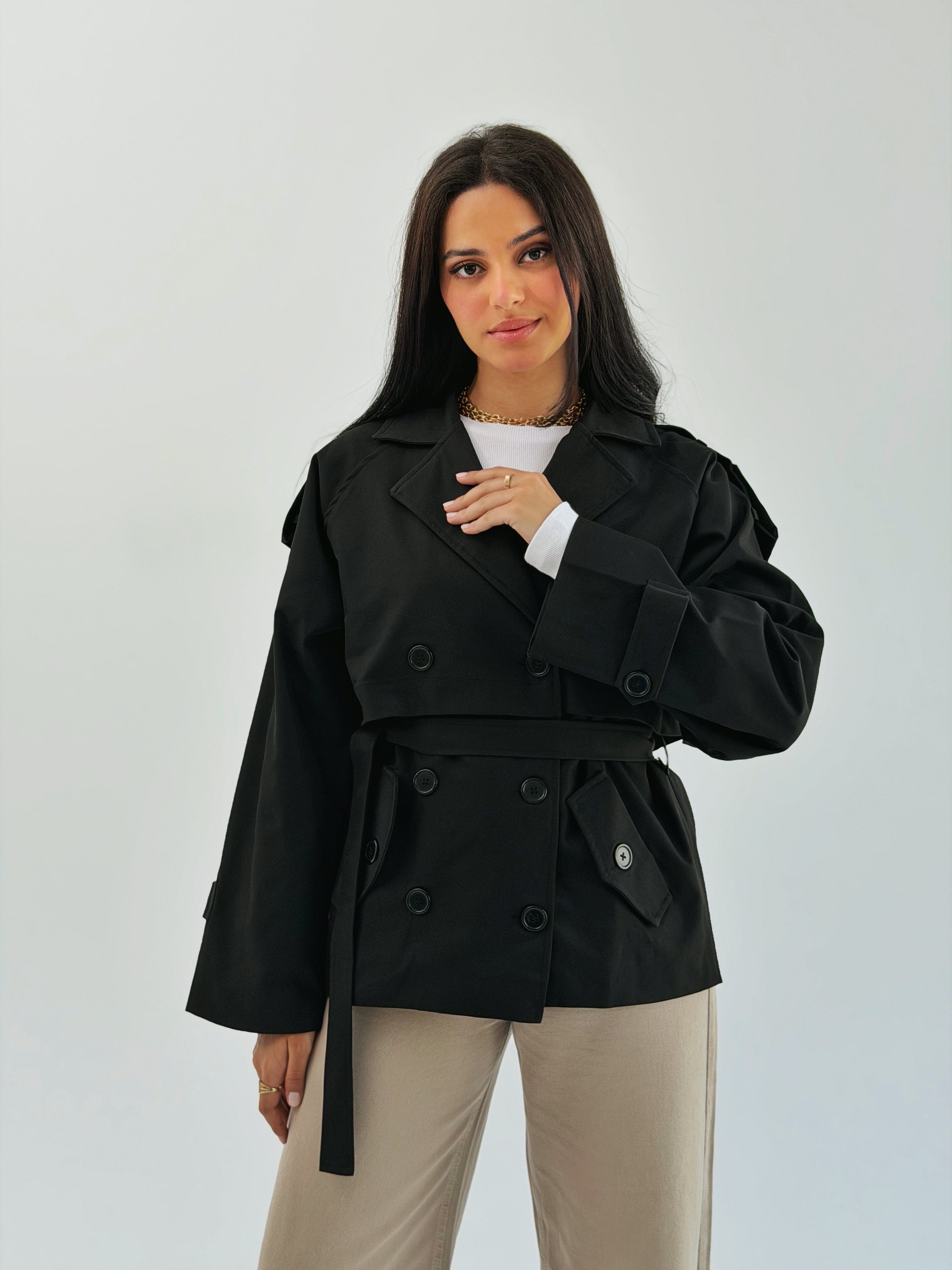 Trench Jacket Black - AB ESSENTIALS