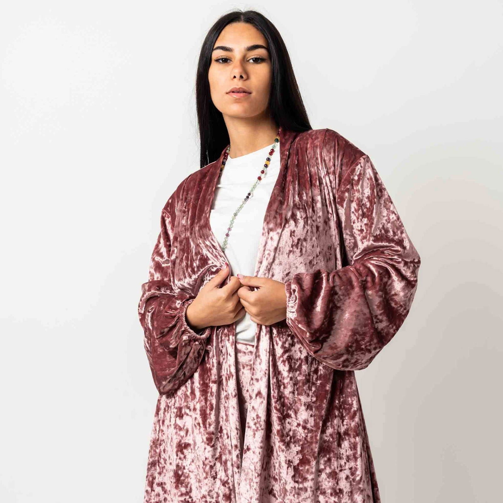 Velvet Cardigan Rose - AB ESSENTIALS