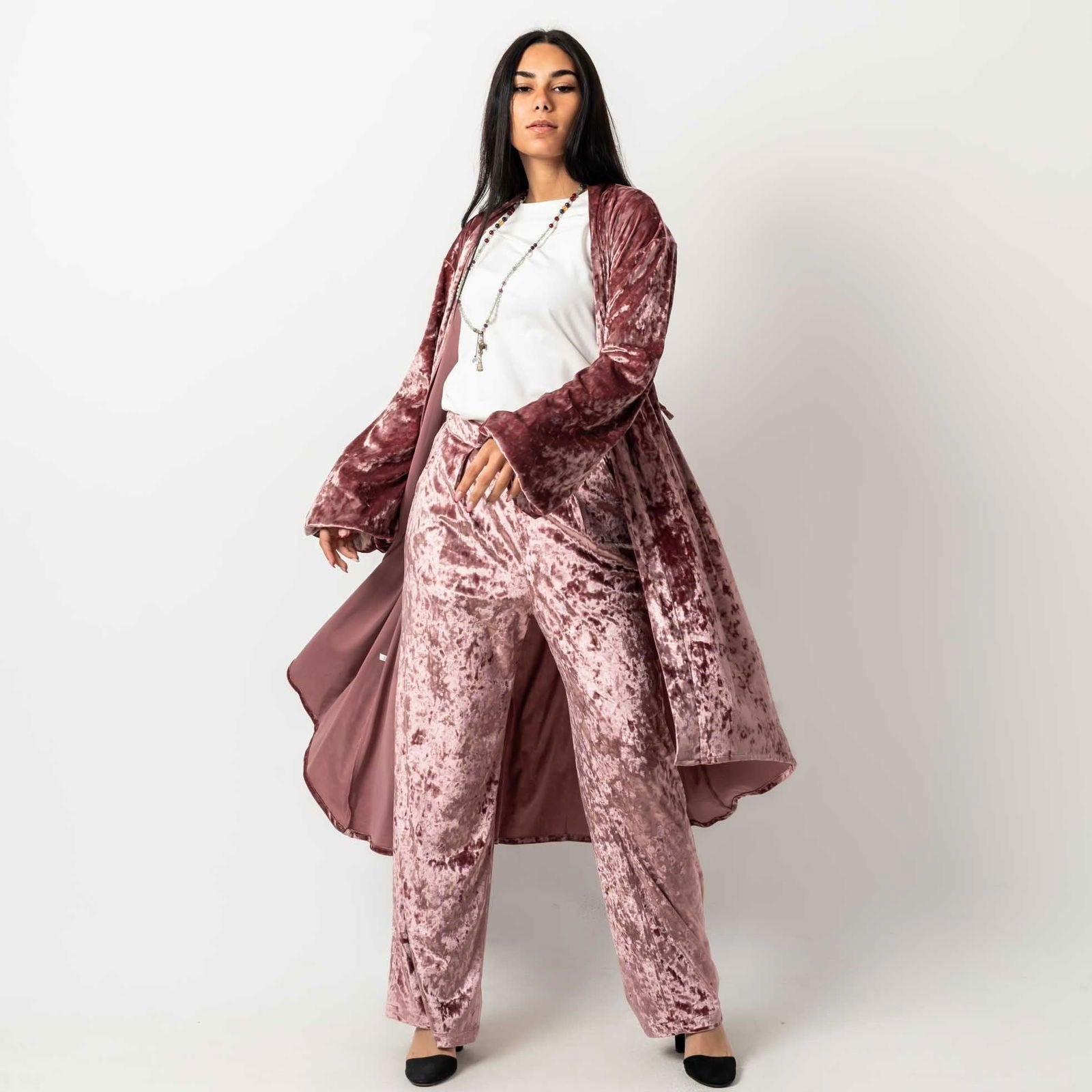 Velvet Cardigan Rose - AB ESSENTIALS