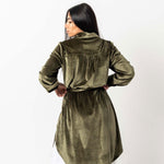 Velvet Pockets Shirt Olive Green - AB ESSENTIALS