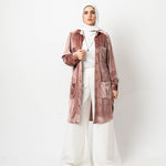 Velvet Pockets Shirt Rose - AB ESSENTIALS