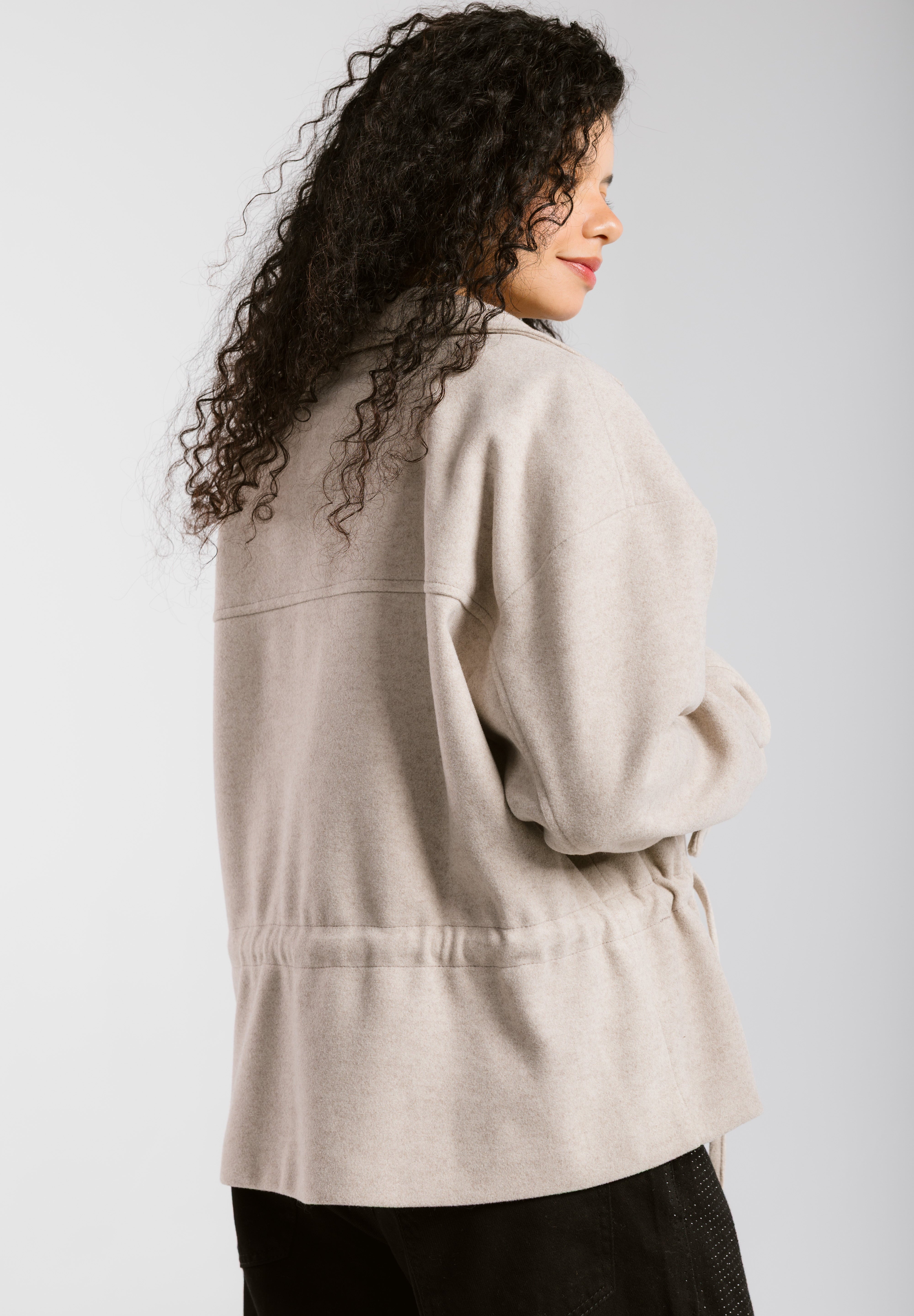 Warm Wool Jacket Beige - AB ESSENTIALS