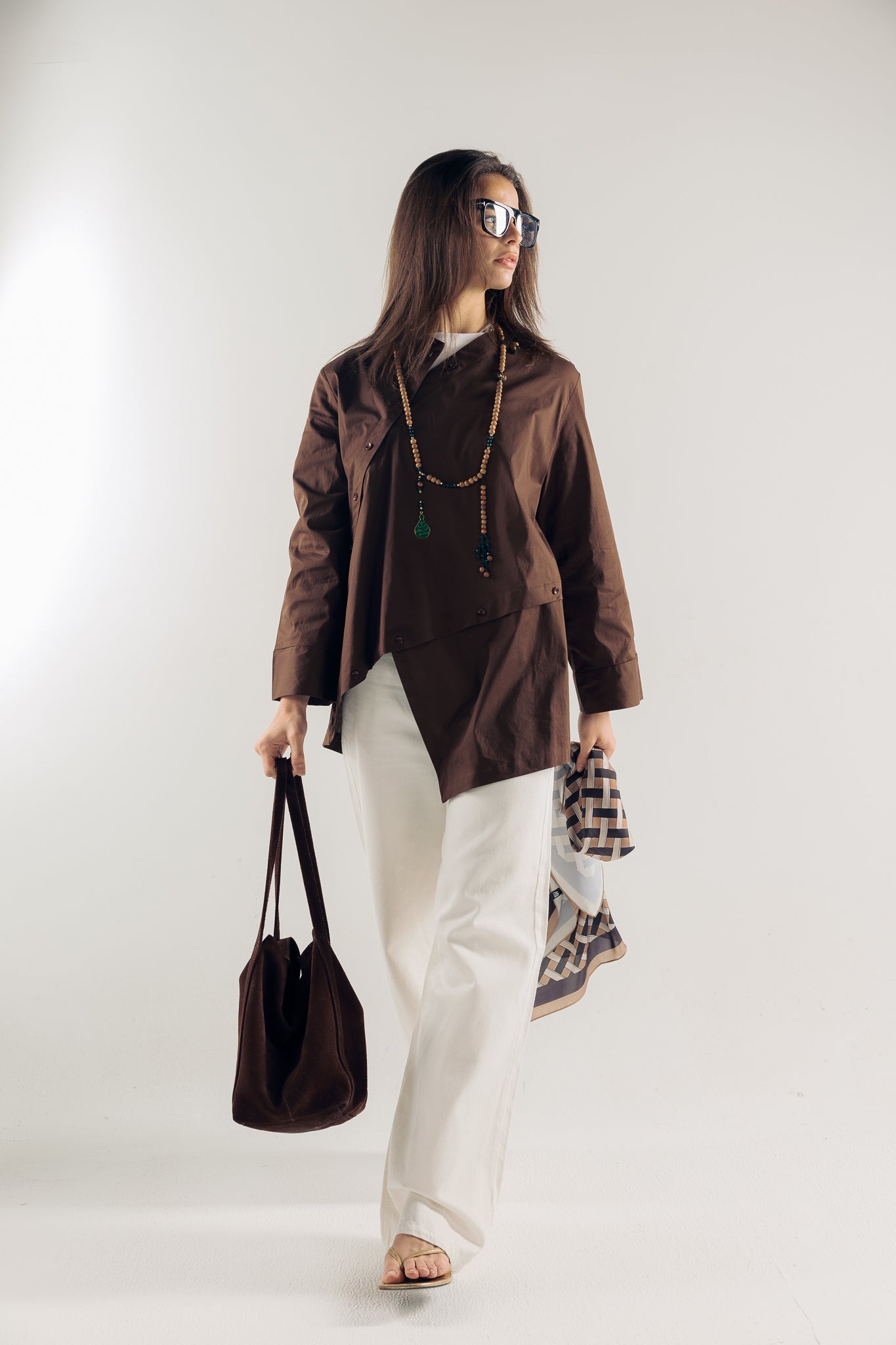 Wave Blouse Brown - AB ESSENTIALS