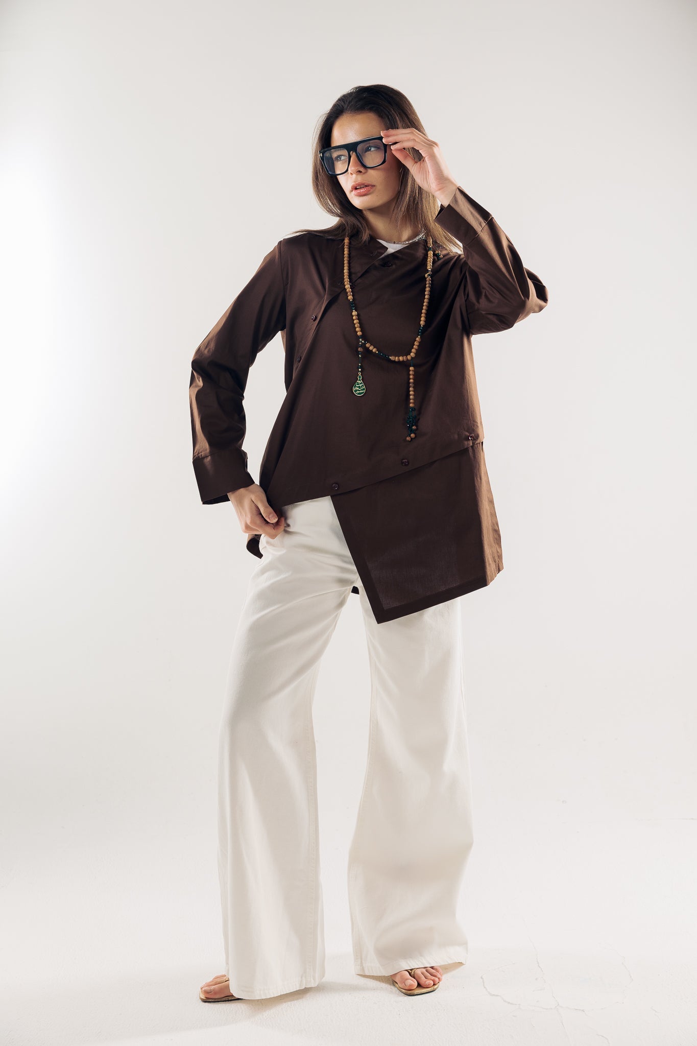 Wave Blouse Brown - AB ESSENTIALS