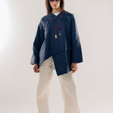 Wave Blouse Navy - AB ESSENTIALS