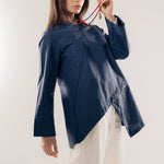 Wave Blouse Navy - AB ESSENTIALS