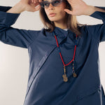 Wave Blouse Navy - AB ESSENTIALS
