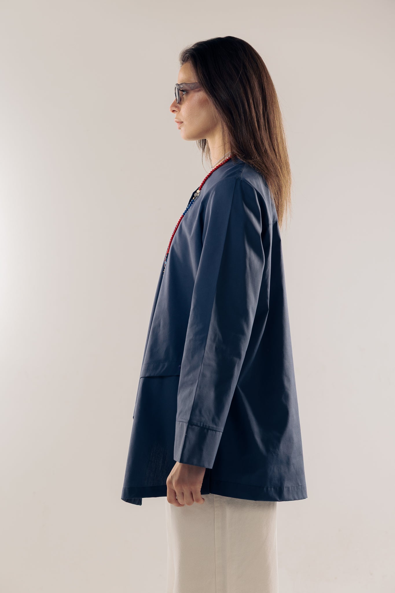 Wave Blouse Navy - AB ESSENTIALS