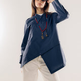 Wave Blouse Navy - AB ESSENTIALS