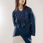 Wave Blouse Navy - AB ESSENTIALS