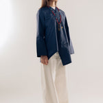 Wave Blouse Navy - AB ESSENTIALS