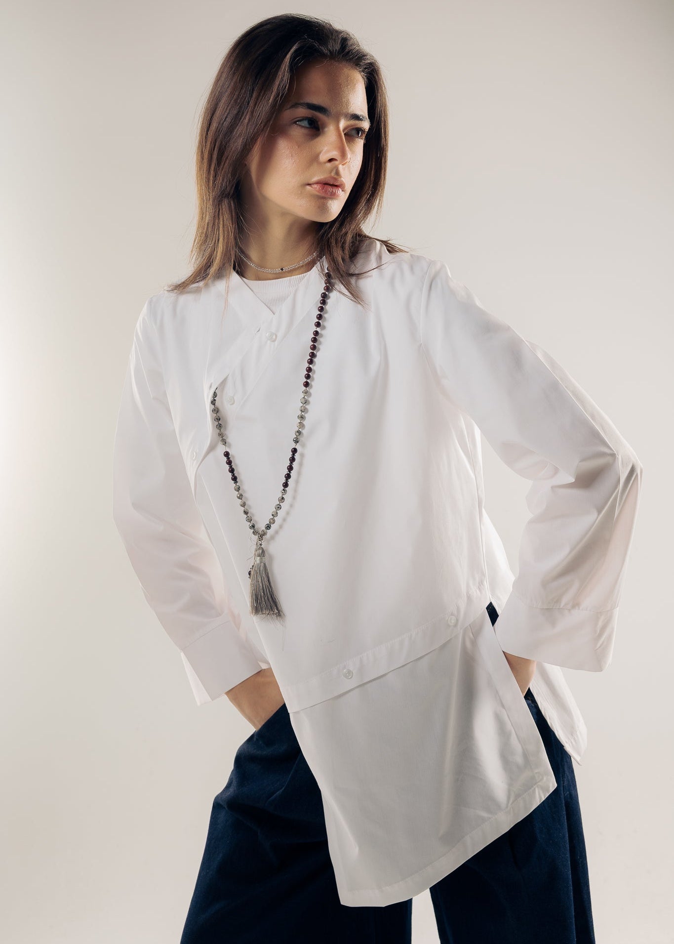 Wave Blouse White - AB ESSENTIALS
