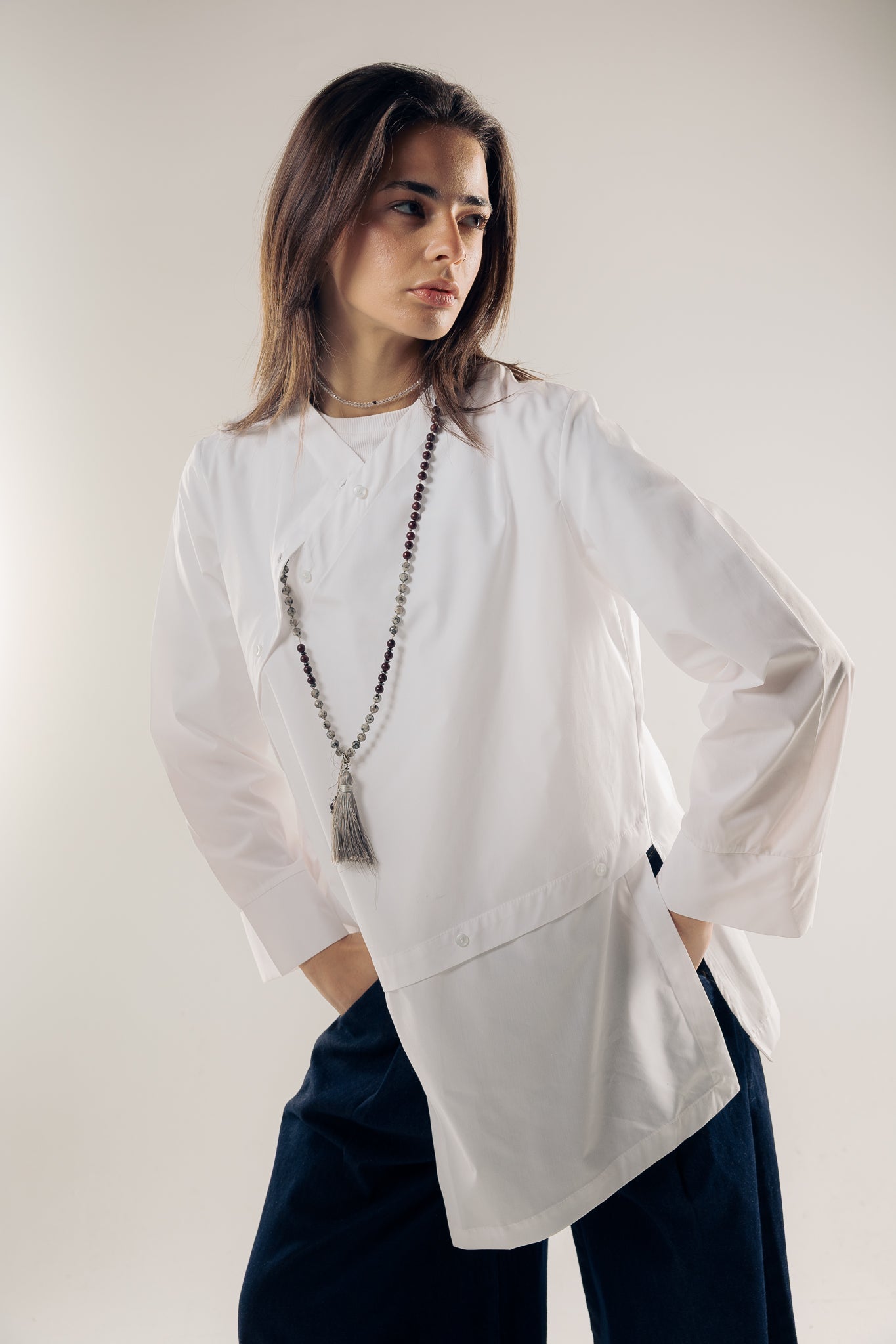 Wave Blouse White - AB ESSENTIALS