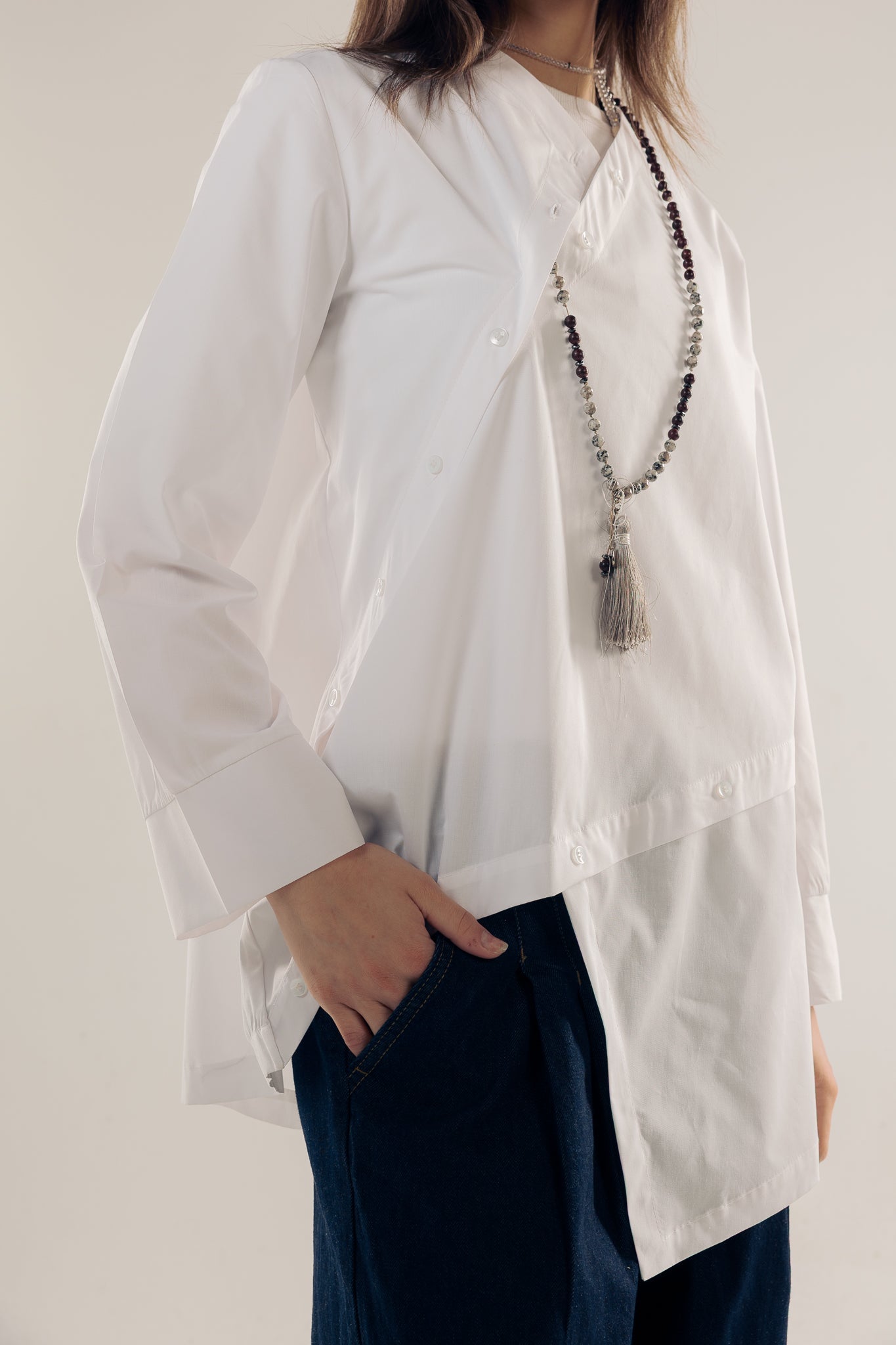 Wave Blouse White - AB ESSENTIALS