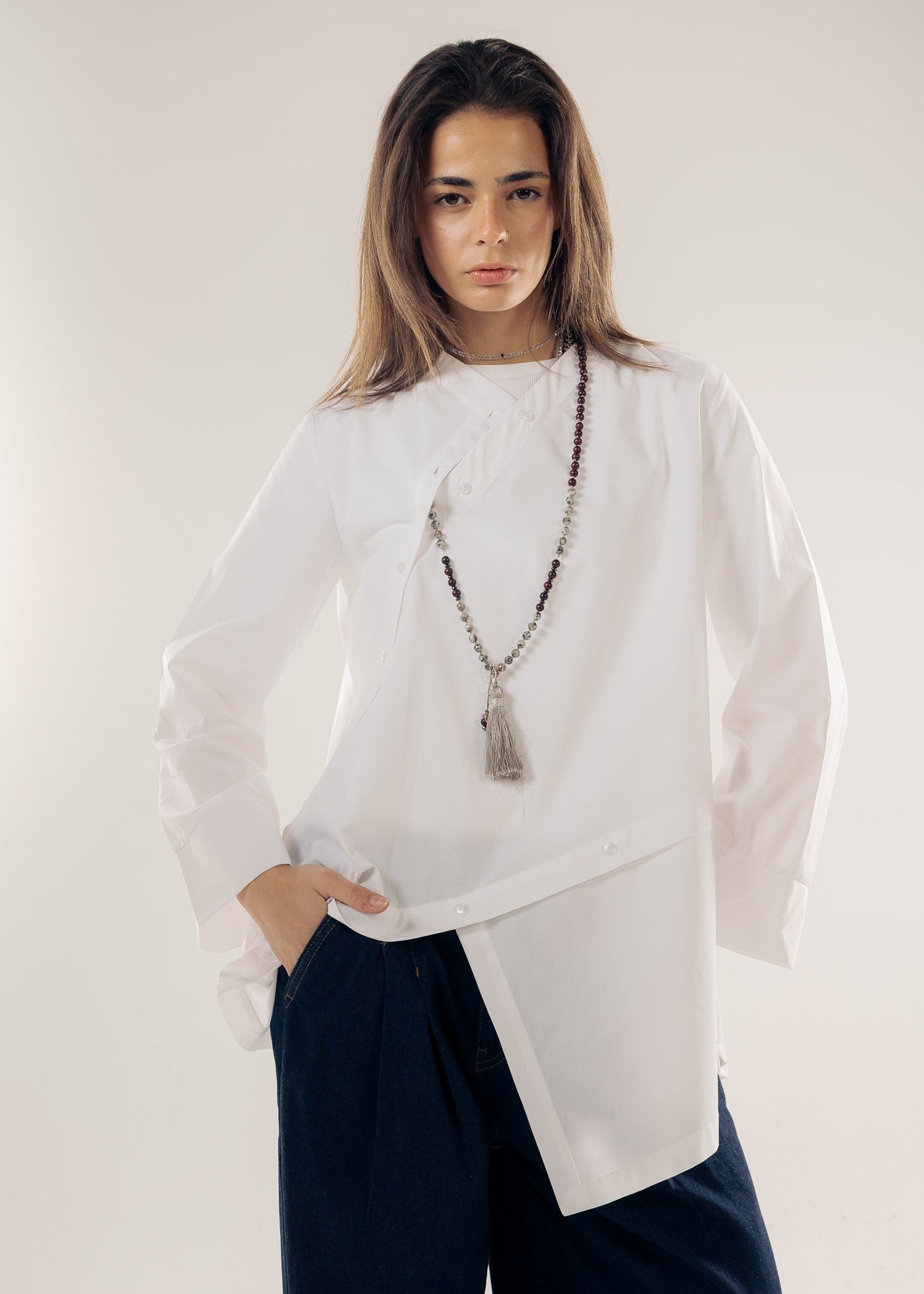Wave Blouse White - AB ESSENTIALS