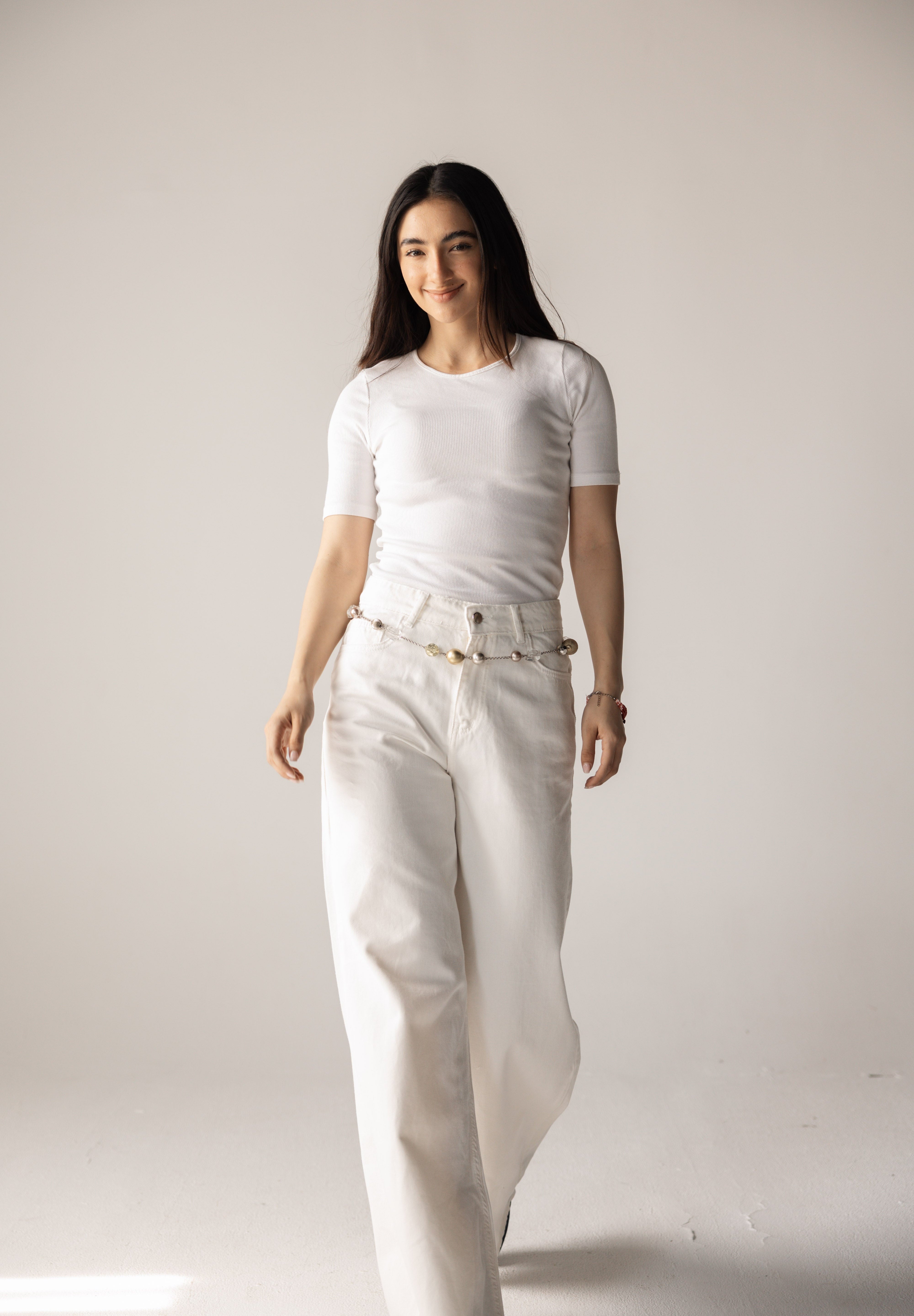 White Denim Pants - AB ESSENTIALS