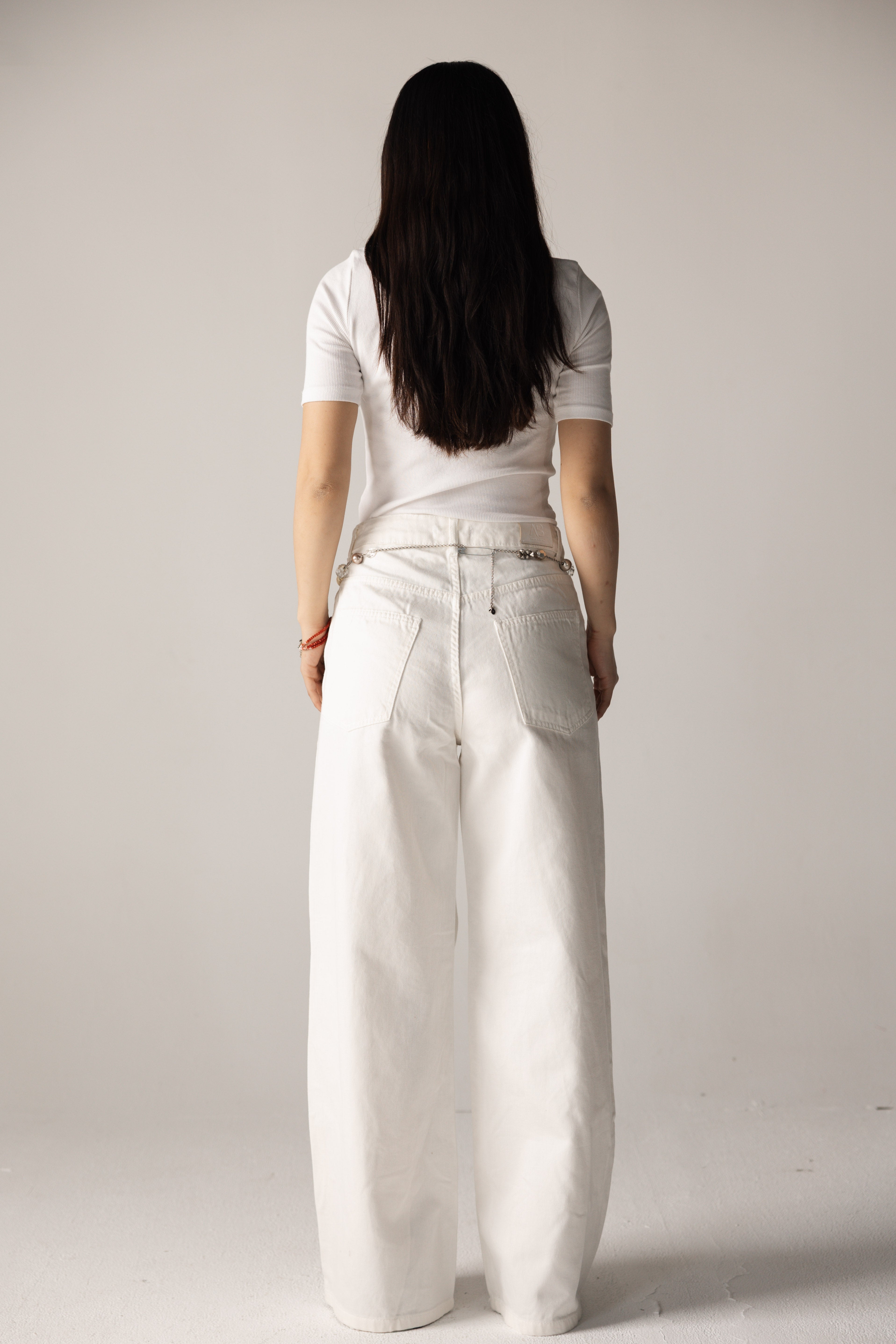 White Denim Pants - AB ESSENTIALS
