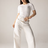 White Denim Pants - AB ESSENTIALS