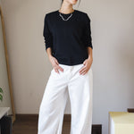 White Denim Pants - AB ESSENTIALS