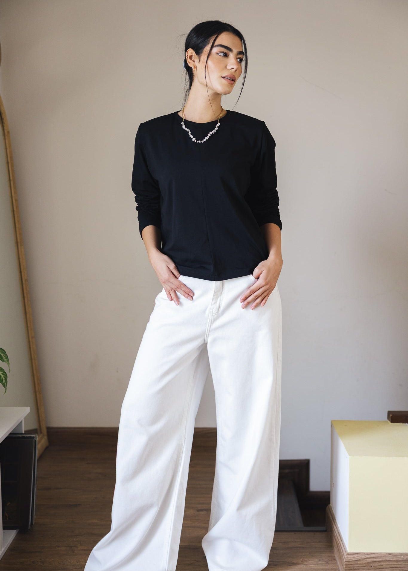 White Denim Pants - AB ESSENTIALS