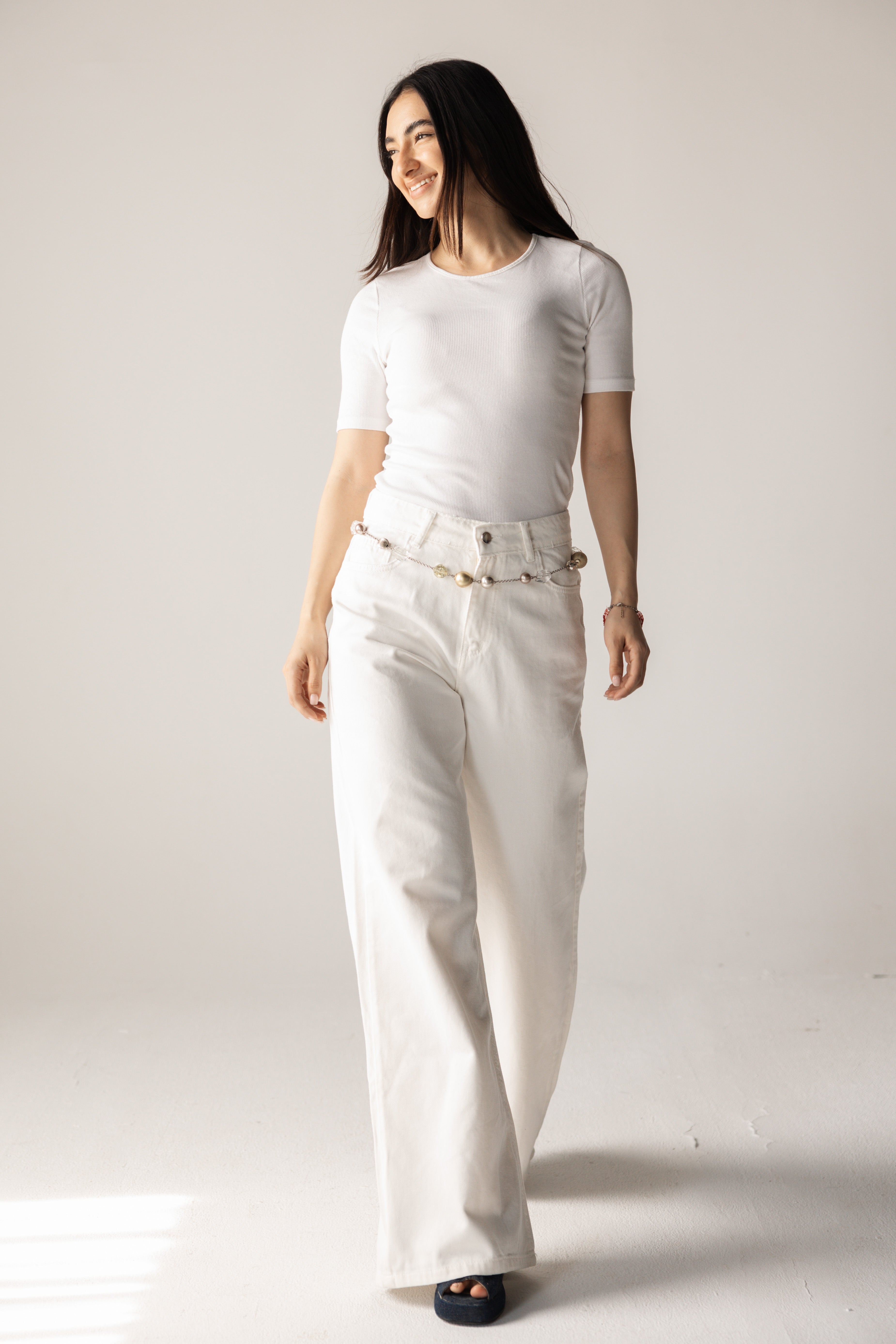 White Denim Pants - AB ESSENTIALS
