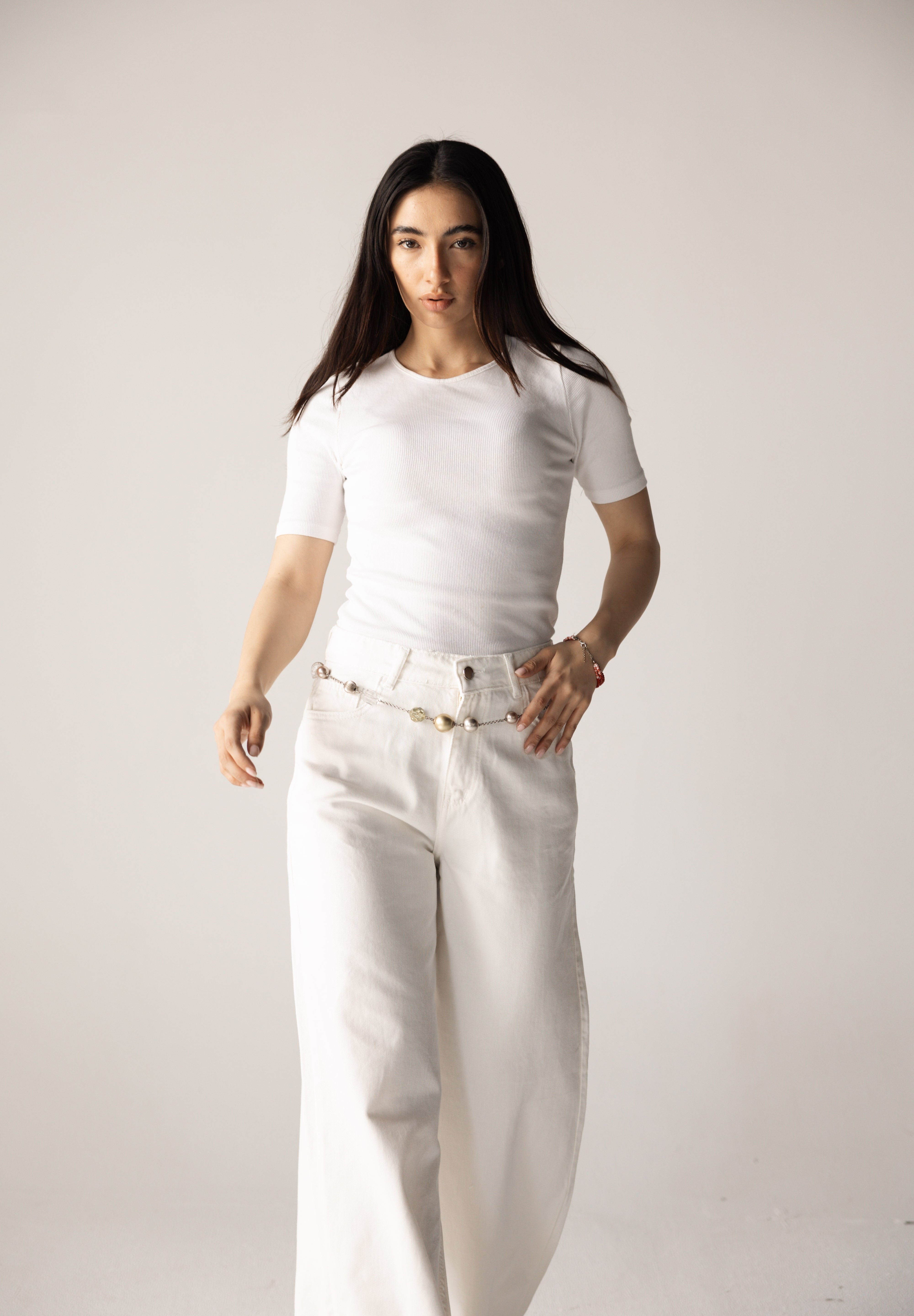 White Denim Pants - AB ESSENTIALS