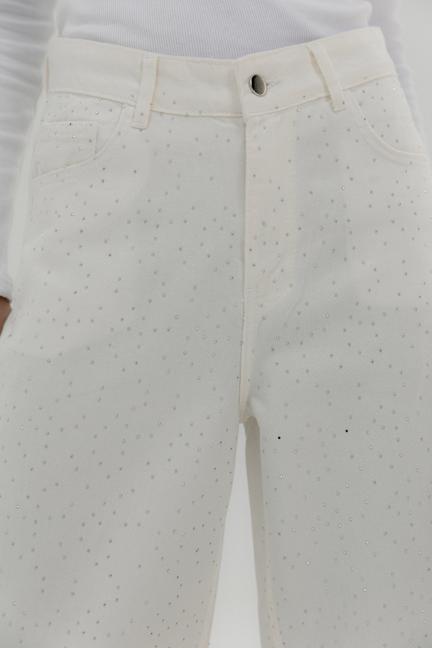White Denim Pants - AB ESSENTIALS