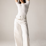 White Denim Pants - AB ESSENTIALS