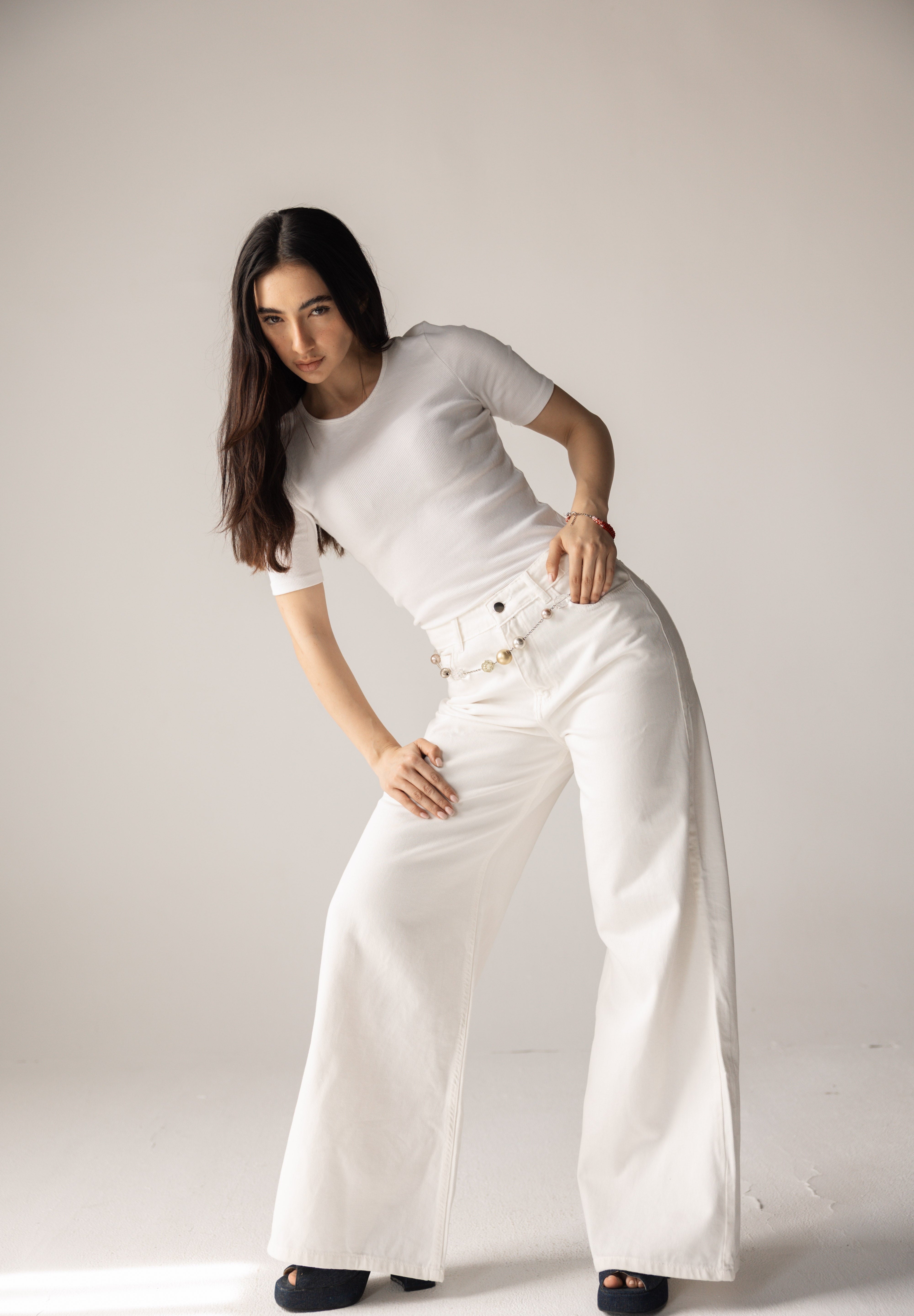 White Denim Pants - AB ESSENTIALS