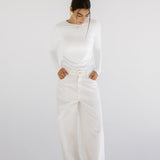 White Denim Pants - AB ESSENTIALS