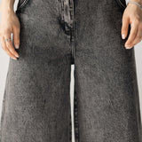 Wide Legs Jeans Pants Black - AB ESSENTIALS