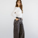Wide Legs Jeans Pants Black - AB ESSENTIALS