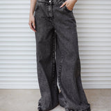 Wide Legs Jeans Pants Black - AB ESSENTIALS