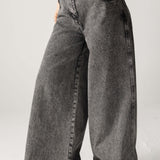 Wide Legs Jeans Pants Black - AB ESSENTIALS