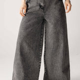 Wide Legs Jeans Pants Black - AB ESSENTIALS