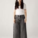Wide Legs Jeans Pants Black - AB ESSENTIALS