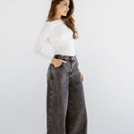 Wide Legs Jeans Pants Black - AB ESSENTIALS