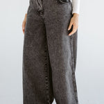 Wide Legs Jeans Pants Black - AB ESSENTIALS