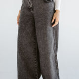 Wide Legs Jeans Pants Black - AB ESSENTIALS