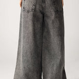Wide Legs Jeans Pants Black - AB ESSENTIALS